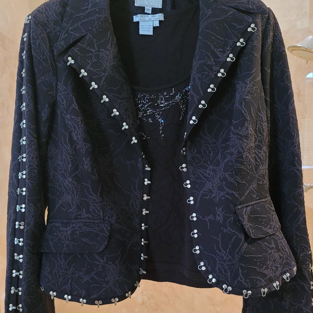 Alberto Makali Black Beaded Jacket, pants and tank!!!